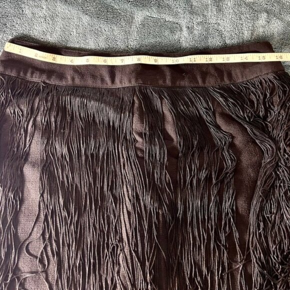 Nanette Lepore Black Fringe Mini-Skirt (Bergdorf Goodman) Sz. 12 - Picture 8 of 10